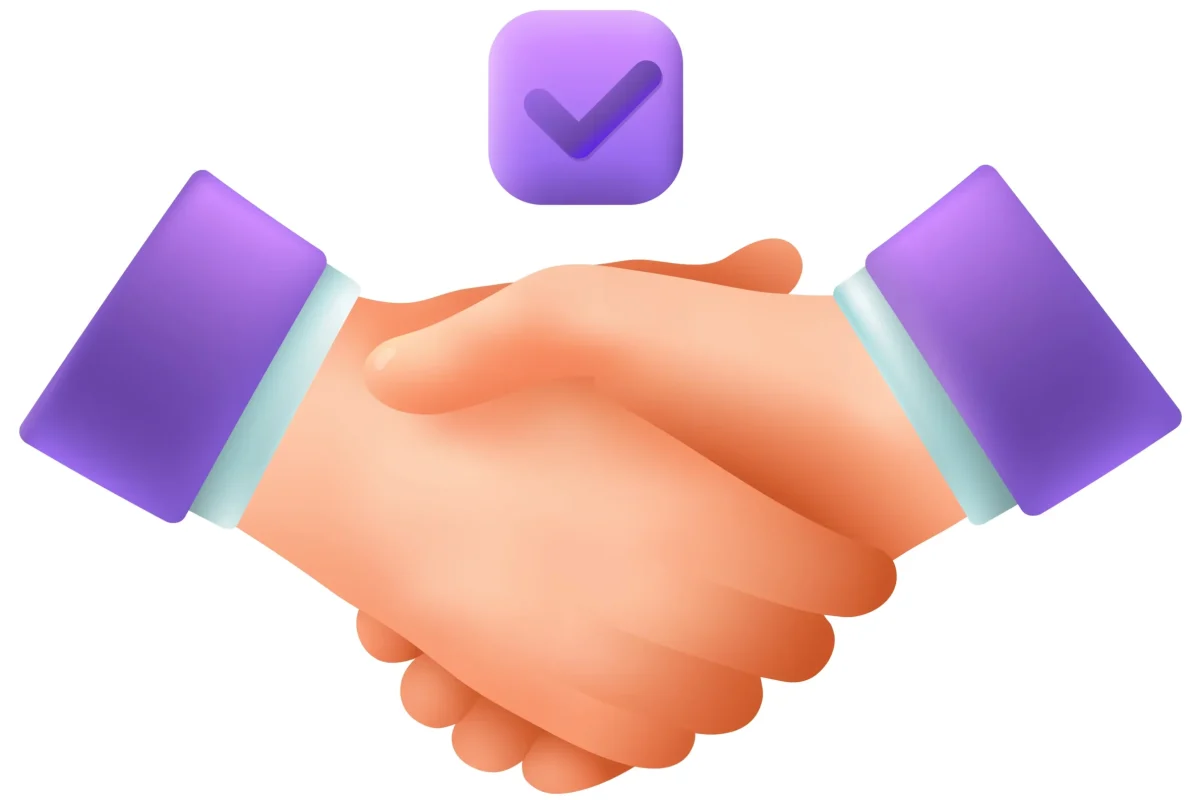 Handshake gesture 3d cartoon style icon